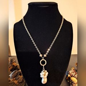 925 Sterling Silver Pearl Cluster Necklace
